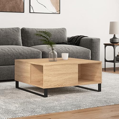 Genérico Mesa de Centro Madera contrachapada Roble Sonoma 80x80x36,5 cm,Mesas de centro-830791