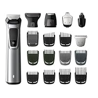Philips Multigroom Series 7000 18-in-1 Face, Hair and Body Showerproof Trimmer/Clipper with DualCut Technology and 5 Hour Runtime, Black/Silver, MG7770/15