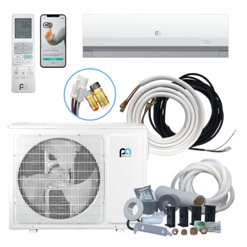 Perfect Aire 24,000 BTU Mini Split AC & Heat Pump, DIY Ductless Air Conditioner for Large Rooms, Garage, Home Additions, & Basements (Up to 1,000 Sq Ft), Quick Connect, WiFi, 22 SEER, 230V