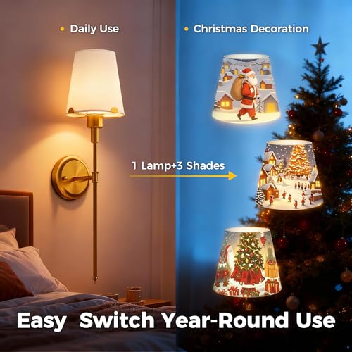 Image of DORESshop Vintage Gold Battery Operated Wall Sconce, 24.6in, 2P