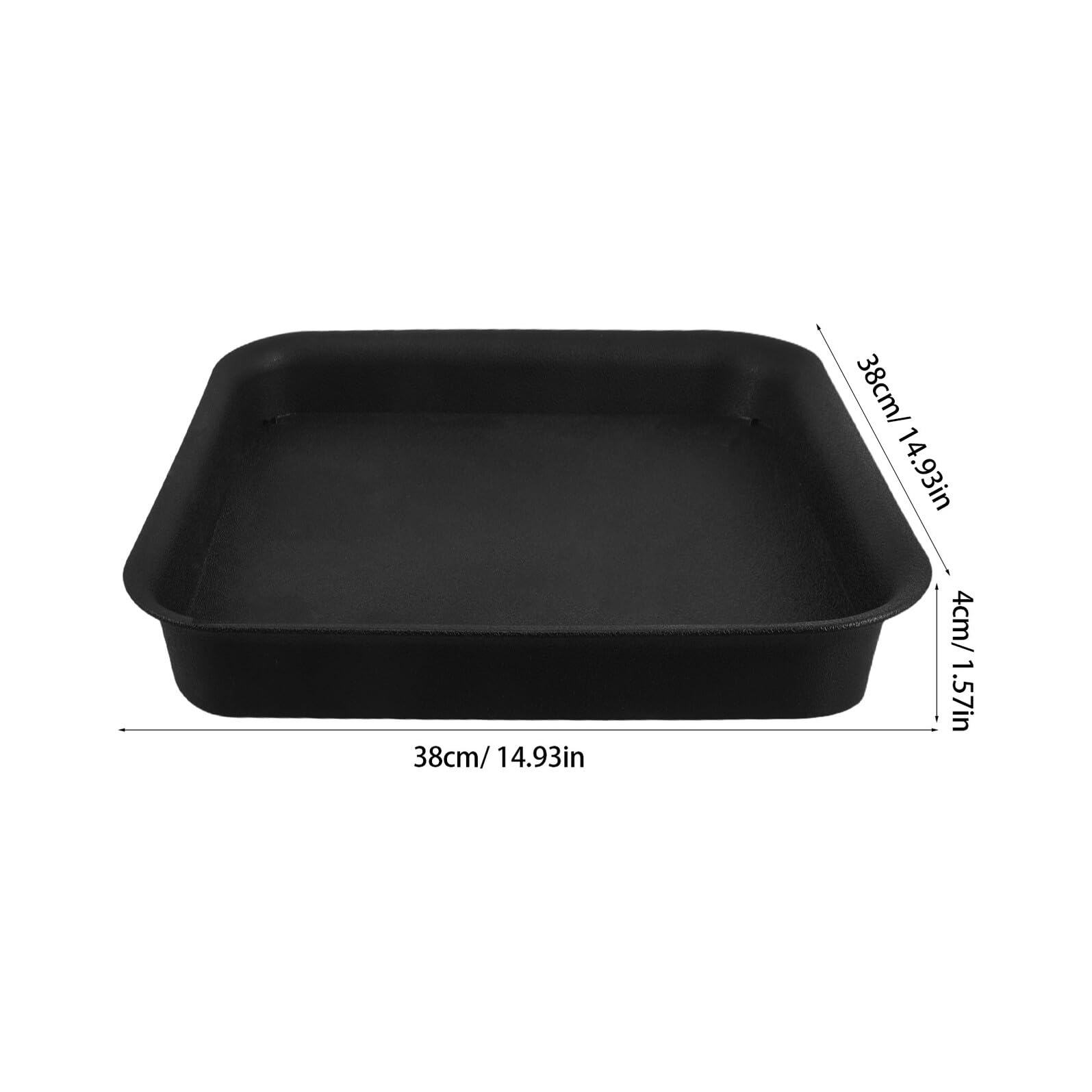 Kichvoe Quadratische Untersetzer für Blumentöpfe 4 Stück 38cm Kunststoff | Matte Pflanzschalen Schwarz, Wasserauffangend, Stabiler Halt für Balkon und Garten