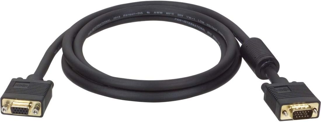 Tripp Lite VGA Monitor Extension Cable RGB Coax High Resolution M/F, 2048 x 1536 (1080p) HD15, 25ft 25' (P500-025) , Black