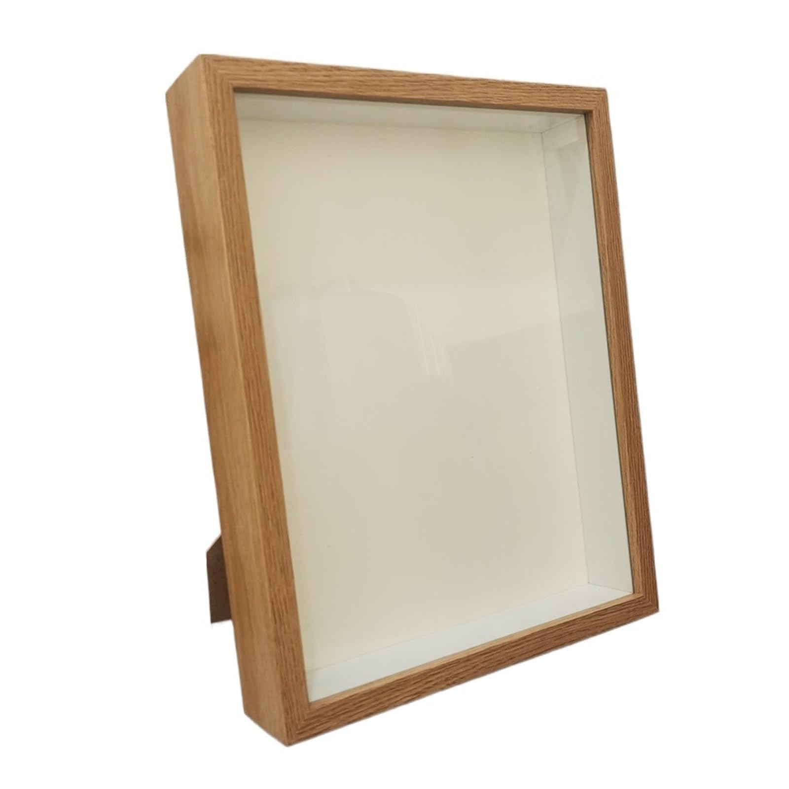 2PCS Shadow Box Depth 3cm Wooden Photo Frame For Displaying Three-Dimensional Works Nordic DIY Wood Picture Decor for Tabletop and Wall(Brown,20X20cm)
