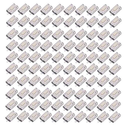 Switch Táctil Momentáneo 100 Piezas, SMD 3x6x2.5mm, Alta Sensibilidad, Respuesta Rápida - Compacto, Duradero, Ideal para Proyectos Electrónicos