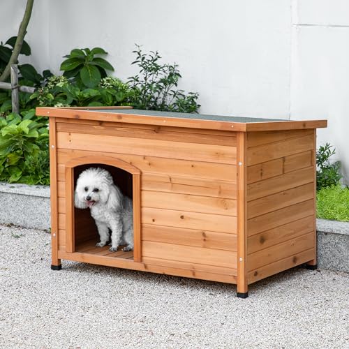 TAKUKA Casinha De Cachorro De Madeira Ao Ar Livre Para Cães Pequenos, Médios E Grandes, Canil Duráve