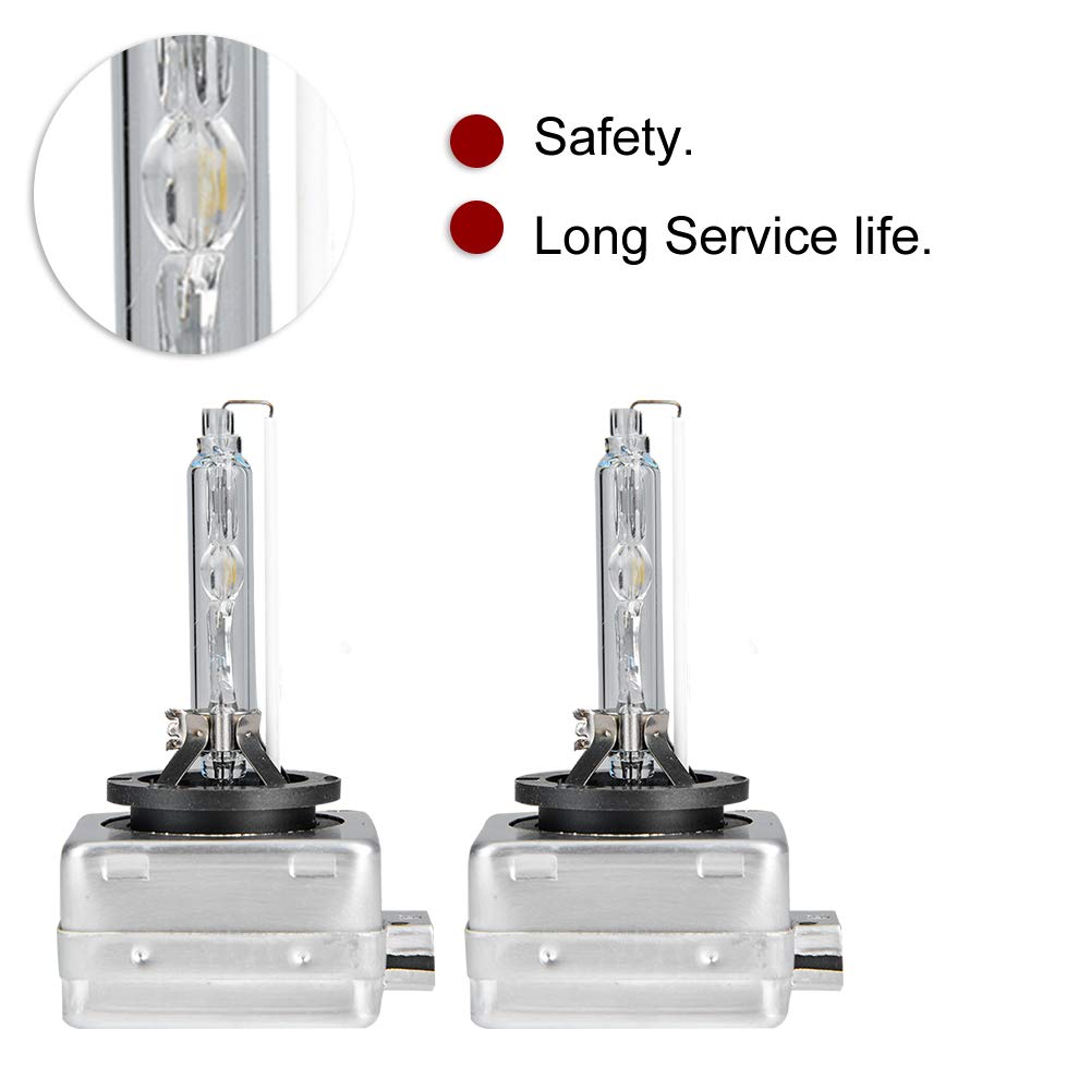 2PCS D3S 6000K 35W Lampe au Xénon avec Support en Fer pour Longue Durée de Vie Ultra luminosité Ampoules au Krypton et au Xénon Xénon Exemple, Besoin de Seulement 35W D'el