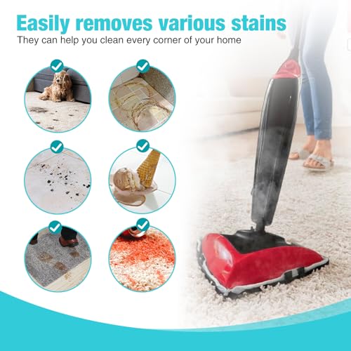 5 Stück Ersatzpad für Leifheit CleanTenso Power 2.0 Dampfreiniger, Wiederverwendbar Mikrofaser Wischbezug für Alle Böden, Dampfmop Ersatz mit Klettunterseite, Waschbare Ersatzbezüge