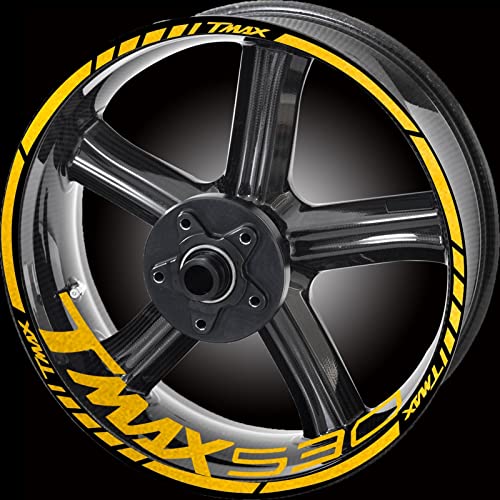 ACEACE Motocicleta Reflectante TMA Pegatinas Kit Kit Rueda llanta calcomanías Logo for Yama TMA 530 500 560 TMA 530 TMA 500 Pegatinas Llantas (Color : 530 Brushed Gold) Cover