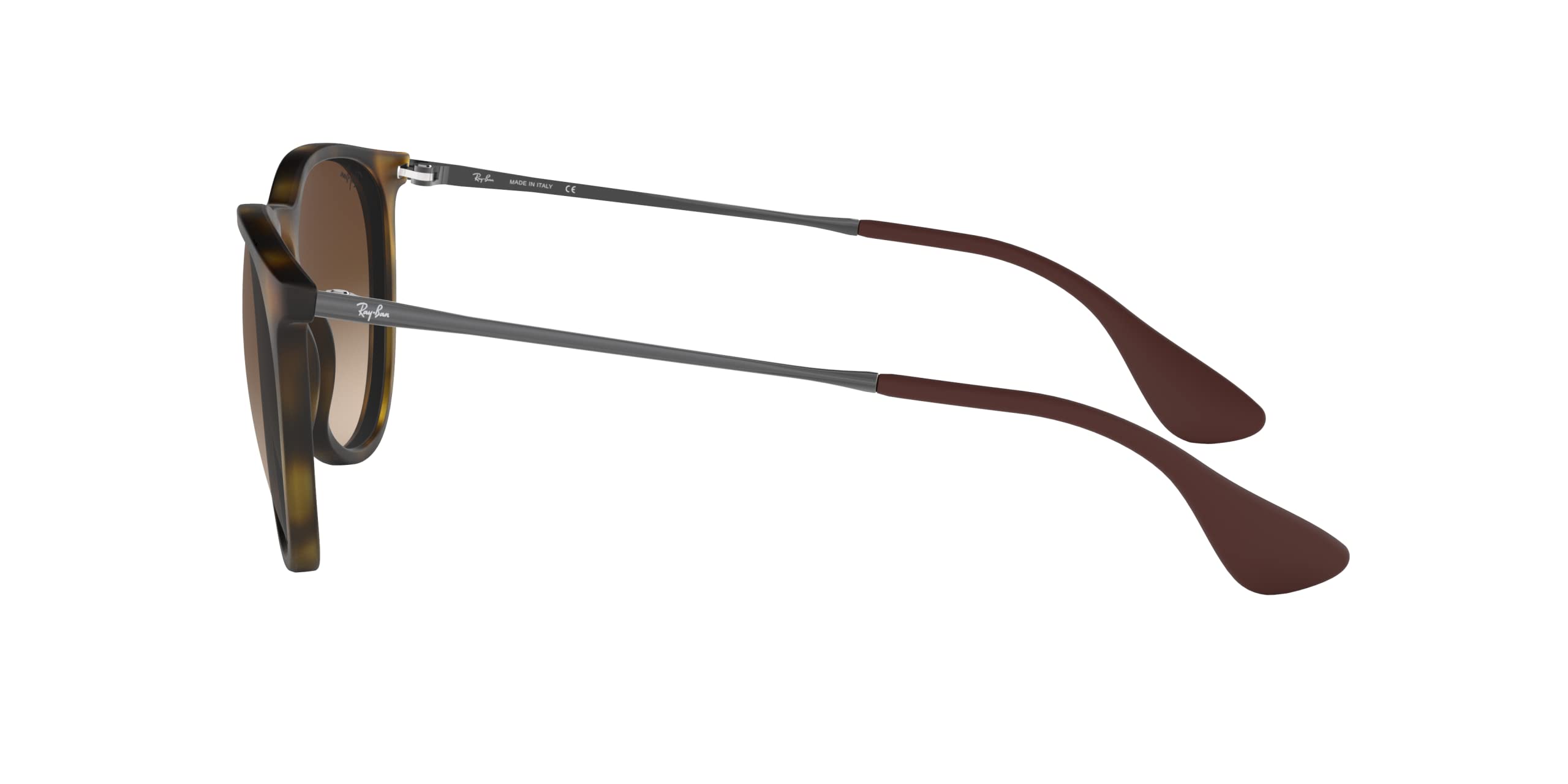 Ray-Ban Damskie okulary przeciwsłoneczne czarna ramka, szare soczewki gradientowe, 54 mm, Gumowa Hawana, Medium