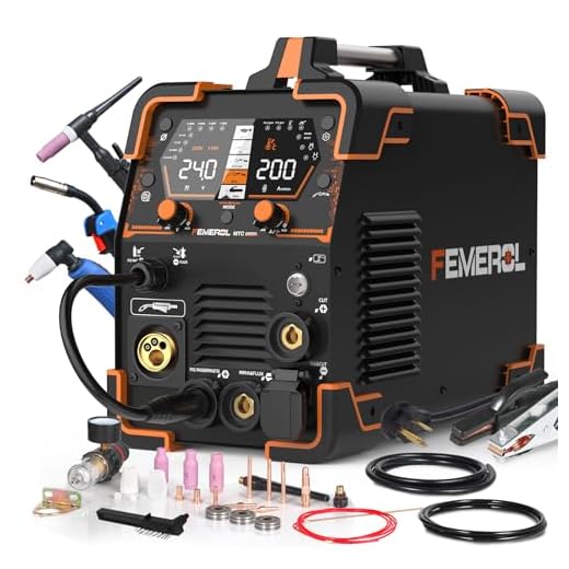 FEMEROL Plasma Cutter Welder Combo 200A Gas MIG/Gasless MIG/HF TIG/Stick/CUT/SPOT 6 in 1 Welding Machine Aluminum Welding 110/220V Dual Voltage Multi Process Welder