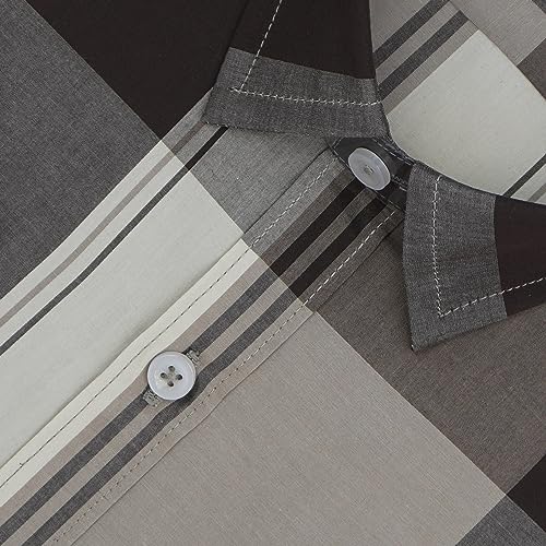Image of GHPC 100% Cotton Checkered Half Sleeves Regular Fit Formal Shirt for Men