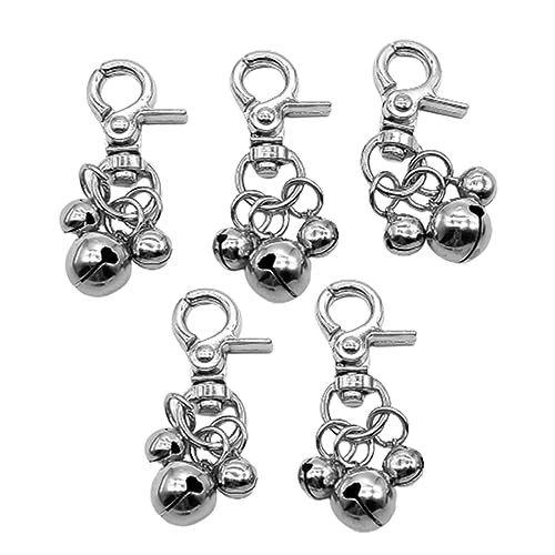 TSUWNO Lot de 5 Cloches pour Animaux de Compagnie : Parfaits pour Colliers, Porte-clés ou comme pendentifs. Charmants et Pratiques pour Votre Chien !