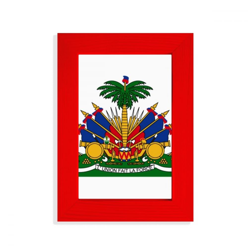 Cadre photo emblème Haïti Rouge, le cadeau culturel idéal