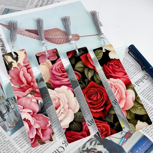 Lot de 6 marque-pages à pompons rose idée cadeau pour lecteur - 7