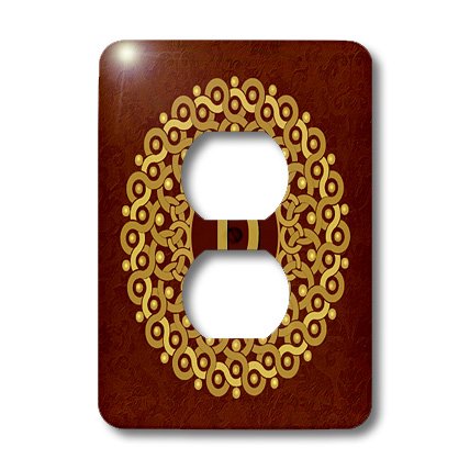 Mandala D Tan et Coffee cache-prise double robuste 3dRose lsp_32196_6 - 3