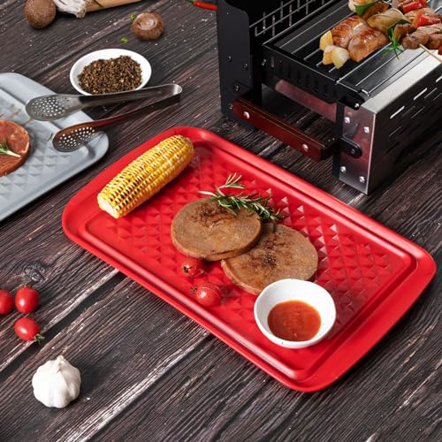 Plateau de service rectangulaire mélamine grand plat desserts biscuits x2