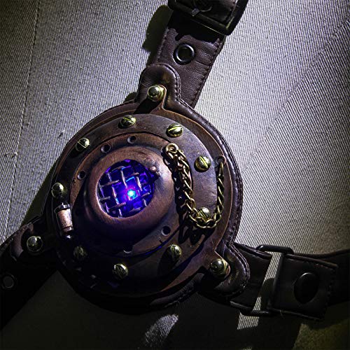 Steampunk Victorian Chest Harness Straps Belt Accessory with Led Light Coffee Costume Accessories Chest Buckle with3