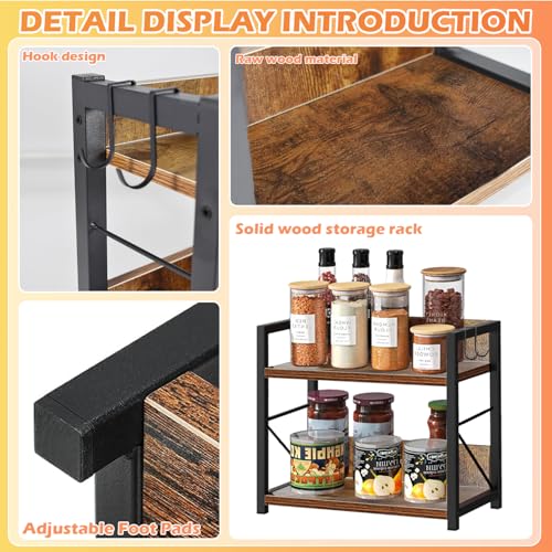 2 Tier Kitchen Counter Shelf Organi...