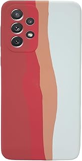 جراب موبايل سيليكون ملون لموبايل سامسونج جالاكسي A23 (برتقالي وابيض)