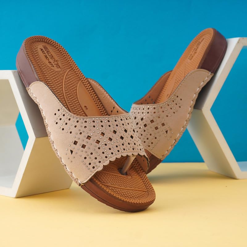 Image of HEALTH FIT Extra Super Soft Ortho Care Diabetic & Orthopedic Slippers /Doctor Chappal & Ultra-Lightweight Stylish Footwear for Women's 677