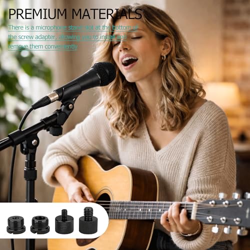 8Pcs Mic Stand Adapter, Microphone Stand Adapter 5/8 Female to 3/8 Male 3/8 Female to 5/8 Male 5/8 Female to 1/4 Male 1/4 Female to 5/8 Male Screw Thread for Microphone Stand Mount to Camera Tripod - Image 5