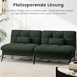 LUCKRACER Sofa 3 Sitzer Sofa Schlafsofa mit Schlaffunktion, überzug Futon Klappsofa, Bettcouch, ecksofa, Couch, 5 Verstellbare Winkel, Ideal für Wohnungen Wohnzimmer aus Stoff Grün