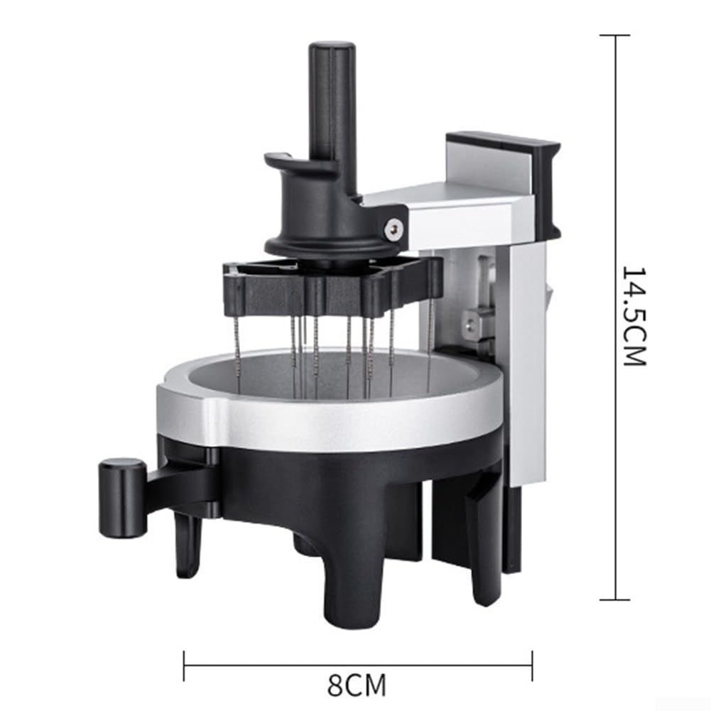 Herramienta de distribución de espresso con 12 agujas para agitador wdt, distribuidor de café de profundidad ajustable para portafiltro de 58 mm para accesorios de barista, aleación de aluminio, negro
