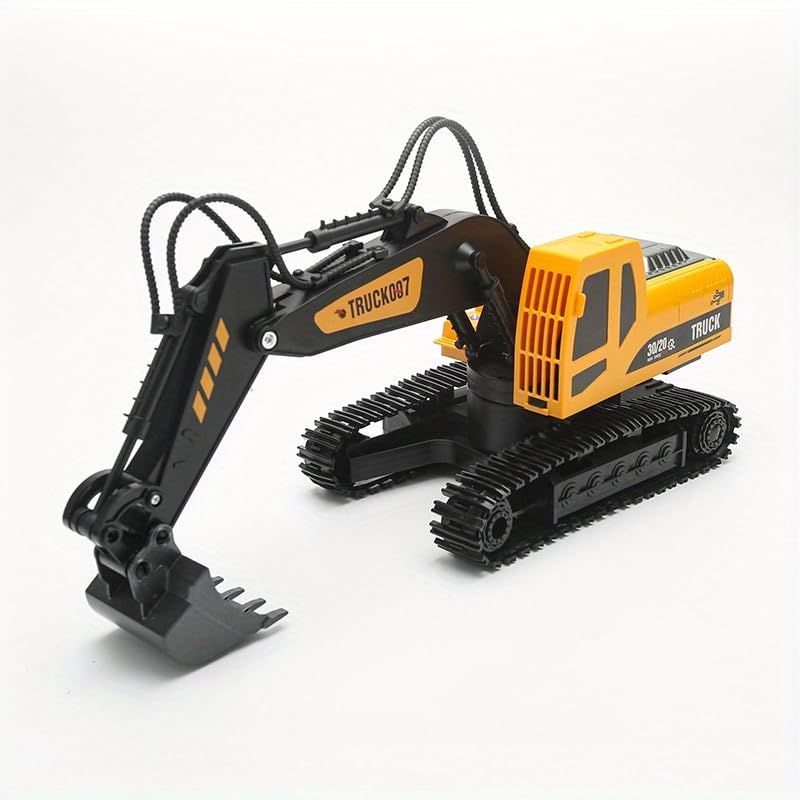 Vxoyo 1:20 Scale Alloy RC Mini Digger, Remote Control Excavator with 180° Rotating Cab, Full Function Construction Vehicle Toy, Birthday for Children and Girls