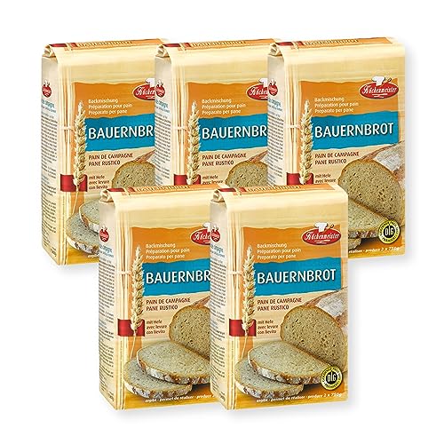 BIELMEIER KÃœCHENMEISTER Brotbackmischung Bauernbrot 5 x 1000 g I Brotbackmischungen für Brotbackautomat & Ofen I Brot mit Backmischung einfach gemacht