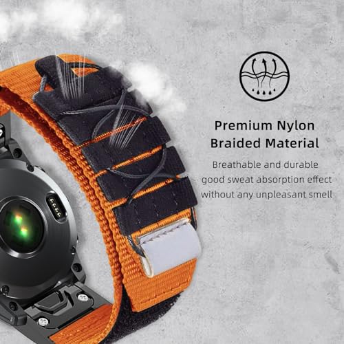SumRioo 26 mm QuickFit Strap for Garmin Fenix 8 51 mm/Fenix 7X Pro Solar/7X Pro/7X Solar/7X/6X Pro/6X/5X Plus/5X - Image 3
