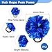 Lovecheer 5PCS Blue Pom Poms Cheerleading with Mini Pompoms Wrist Ropes Cheerleader Costume for Sports Team Spirit Basketball Hockey Football Dance Performance
