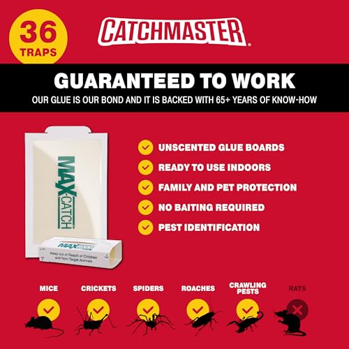 image for Catchmaster Max-Catch Mouse & Insect Glue Trap 36PK, Mouse Traps Indoo