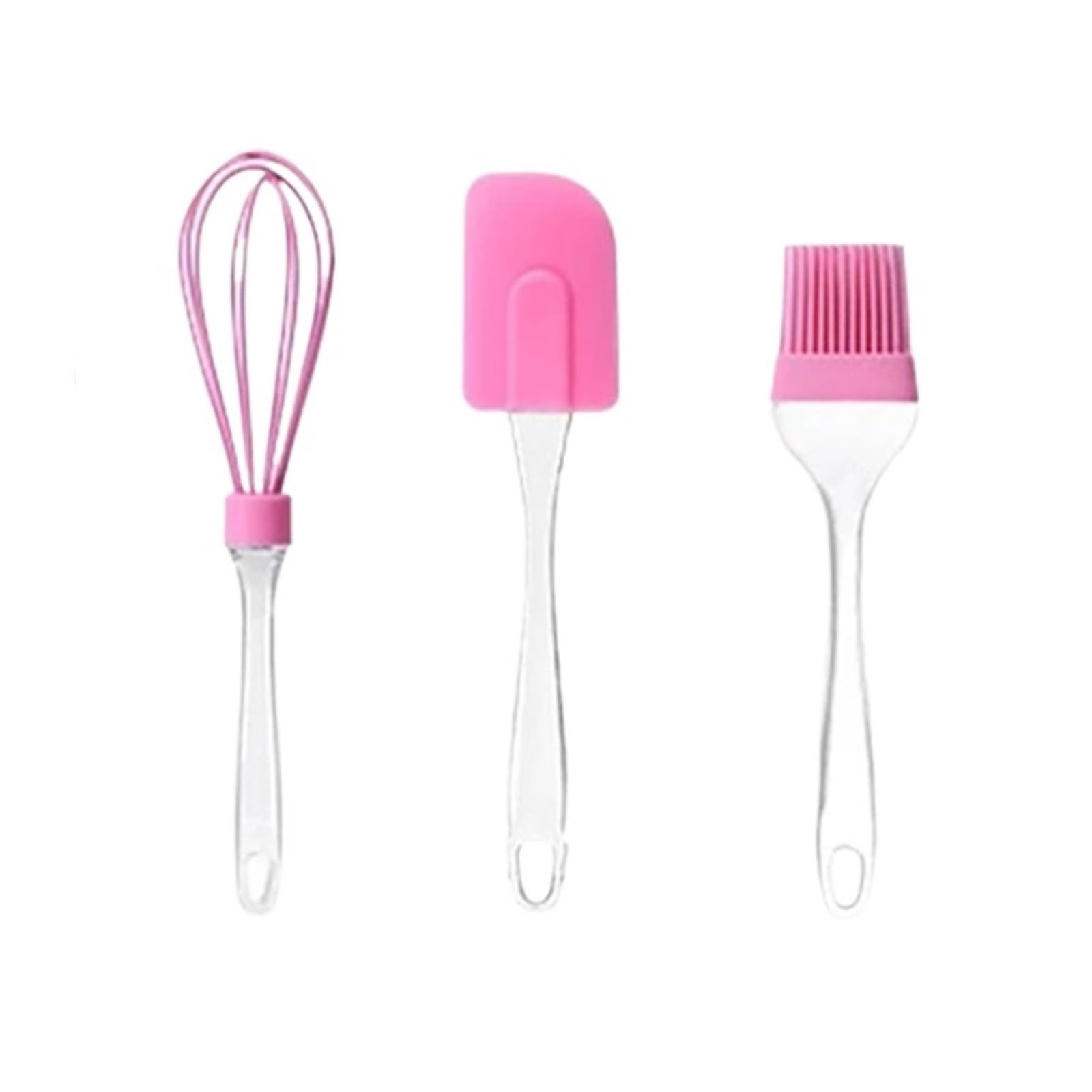 6 Pezzi Raschietto for Crema in Silicone Antiaderente Torta di Pane spatola for Burro for Olio con Manico in PP for Strumento Cottura della Cucina per Cucinare(Pink)