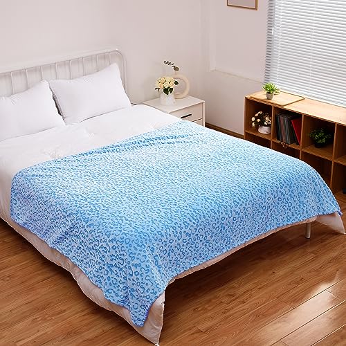 Excervent Überwurfdecke mit 3D-Druck-Leopardenmuster für das Bett, 101,6 x – Ansicht 4