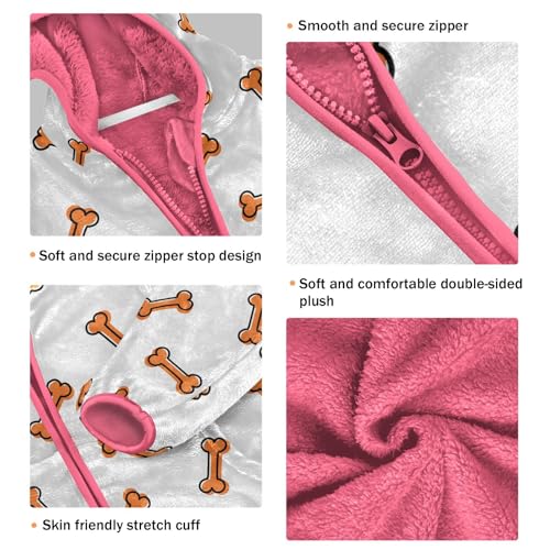 Bones Toddler Fleece Jacket Baby Girls Hooded Zipper Long Sleeve Thick Warm Outerwear 3-10 Years3