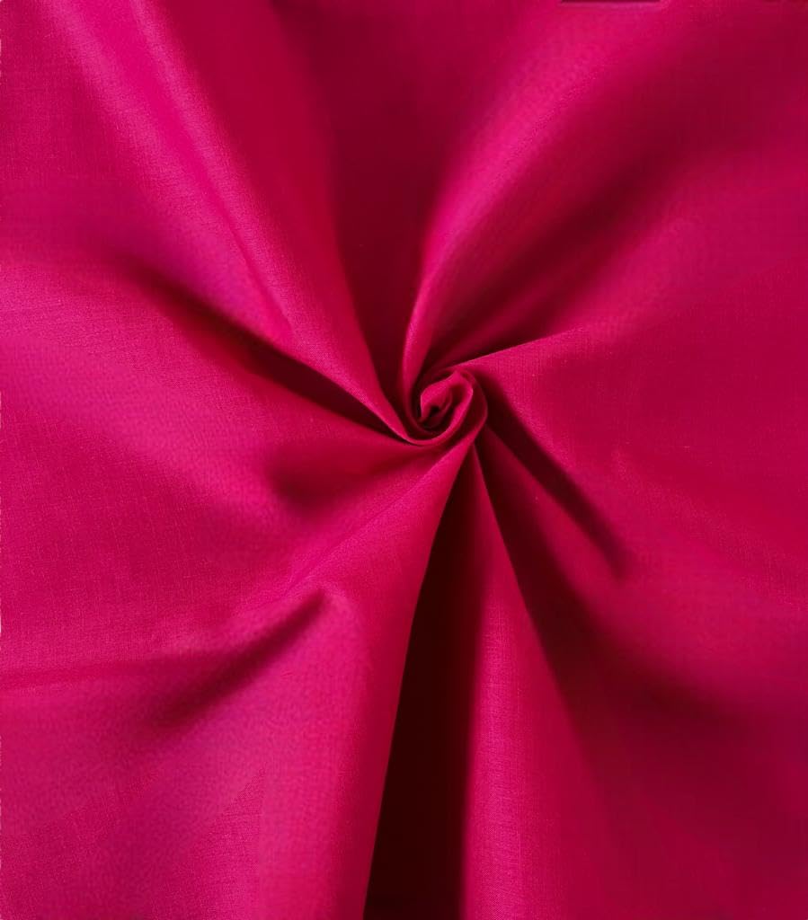Fancy Textiles Plain Polycotton Dress Craft Fabric 44'' Wide (5 Meter, Cerise) — image 1