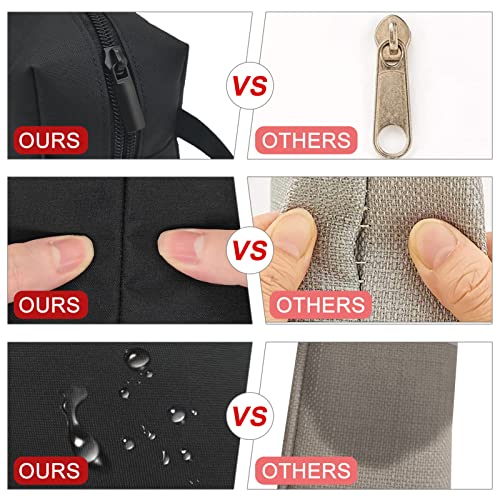 Fmeida Black Pencil Case Large Capacity Pencil Bag With Handle Pencil Cases Zipper Portable Pencil Storage Pouch Bag Pen Holder Minimalist Stationery Organizer For College Office Supplies #TOP4