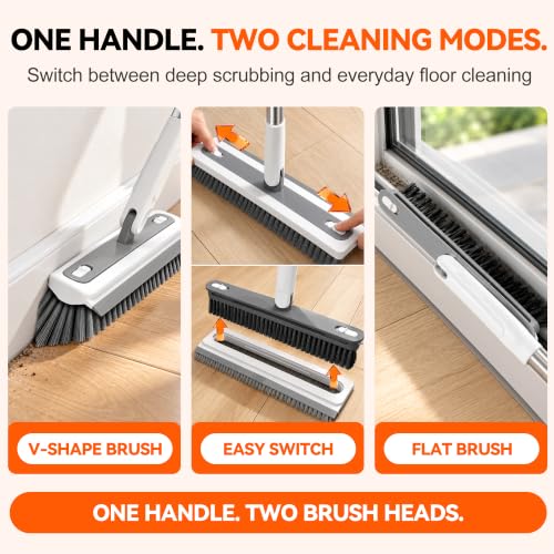 3-in-1 Floor Scrub Brush with 55” Long Handle - image 5