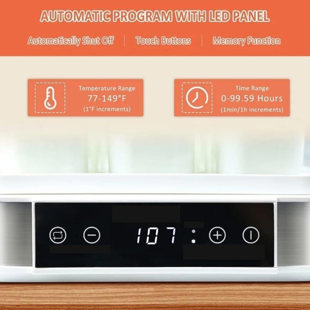 Yogur digital automático con tarros de vidrio, control de temperatura ajustable y temporizador para yogur casero y natto