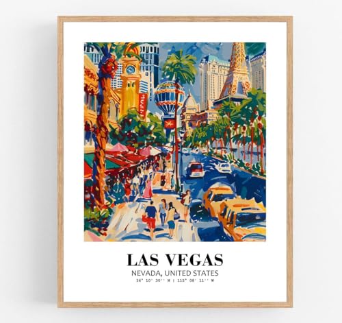 Eleville 8X10 Unframed Las Vegas Nevada United States World Tour Travel Family Vacation Art Print Poster Wall Office Home Decor mgn008