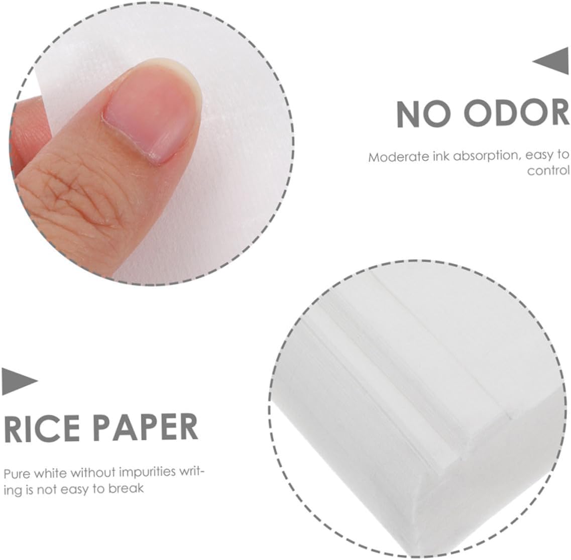 PLAFOPE 200 Sheets Household Xuan Paper for Calligraphy and Chinese Painting Multi-Function Rice Paper with Moderate Ink Absorption Suitable for Watercolor Drawing and Art Crafting