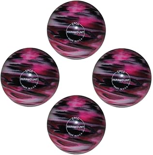 BuyBocceBalls - EPCO Candlepin Bowling Balls - Marbleized - Magenta, Black & White - 4 Balls - Made in USA