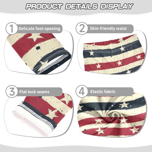 Boccsty Stars Stripes Girls Leggings Kids Yoga Pants Dance Active Tights 4T3