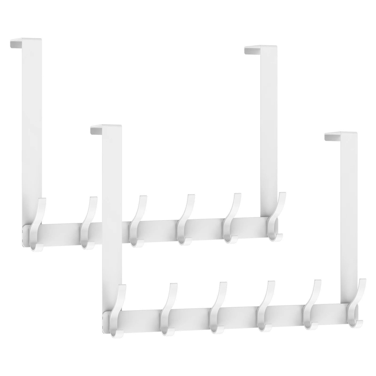 YILWPV 3 Pcs Over The Door 12 Hooks Punch-Free Home Behind Hanger Hat Towel Clothes Key Kitchen Bathroom Storage Rack(White)