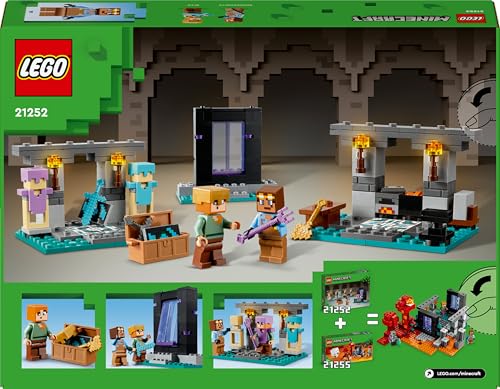 Minecraft L'Armeria Giocattolo - Include un Portale del Nether e i Personaggi di Alex e del Fabbro con Ascia d'Oro, Spade e Scudi - Regalo per Gamer, Bambini e Bambine da 7 Anni in su - 21252 - Lego - Immagine 11