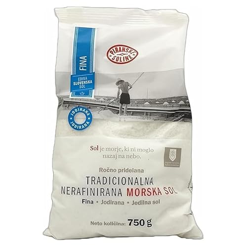 Fine iodized traditional unrefined sea salt (750g per bag) - sea salt, unrefined - good for cooking and as table salt