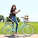 24/26 Inch Foldable Beach Cruiser Bike, 7 Speed Beach Cruiser Bikes for Women, Womens City Bike with Basket & Adjustable Seat, Step Through Commute Bikes for Women Adults
