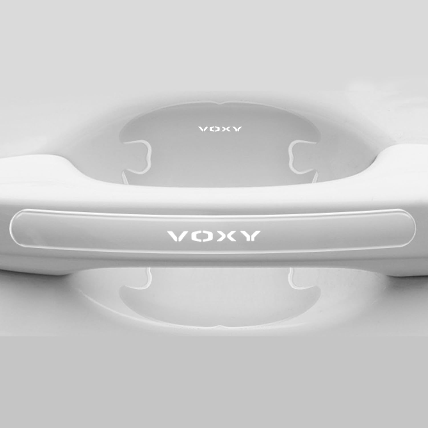 Voxy ドアハンドルプロテクター 全シリーズ適用 車用パーツ ドアハンドル保護 傷防止 外装パーツ シール ステッカー カバー 専用ロゴ入り 取り付け簡単 8個セット (透明タイプ)