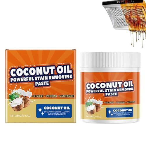 Limpiador potente multiusos para cocina, limpiador natural de aceite de coco, desengrasante resistente, limpiador multiusos de utensilios de cocina, removedor de grasa para grifos, azulejos, cocina