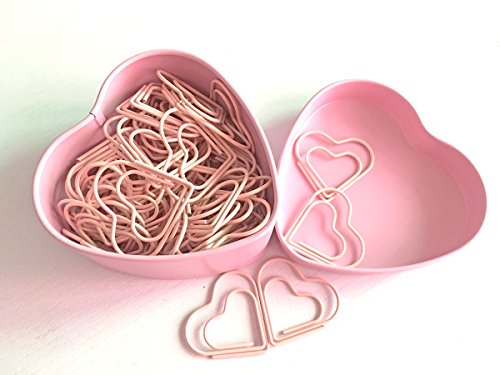 52 Pcs Heart Shape Nonskid Paper Clips,Color Decorative Paper Clips,Creative Office Item #TOP1